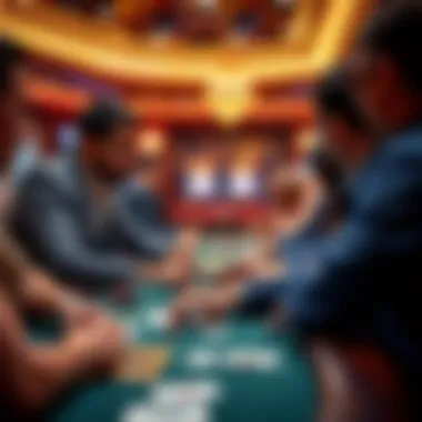 Player Engagement at 3 Card Blitz An engaging scene of players focused on a 3 Card Blitz table.