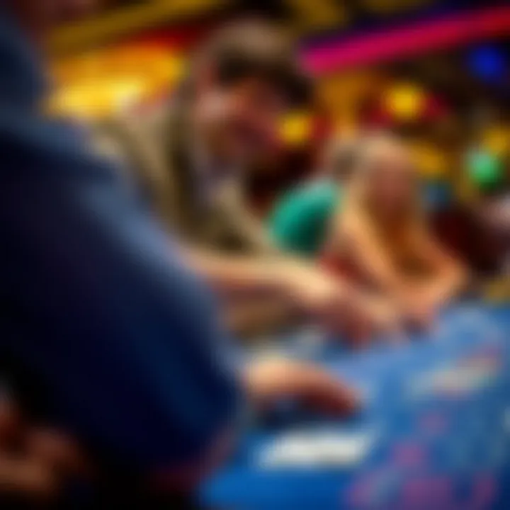 Strategic Decisions in Blackjack Close-up of a player making a strategic move