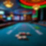 A vibrant blackjack table set for play