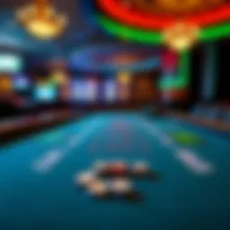 A vibrant blackjack table set for play