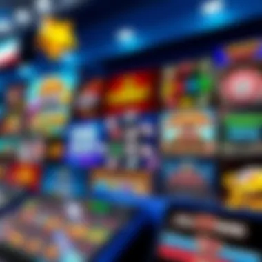 Variety of Games in Mobile Gambling A collage showcasing diverse gambling games available on mobile apps