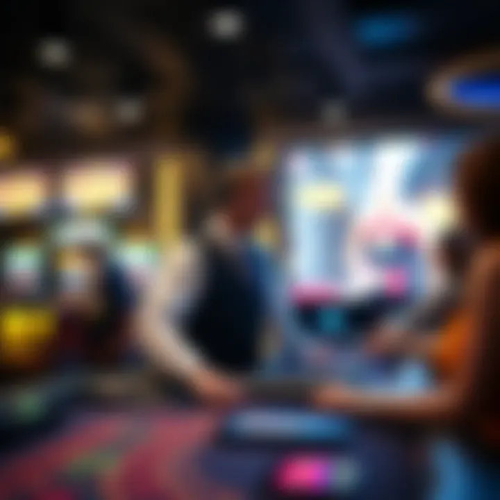 A virtual gaming table showcasing live dealer interaction