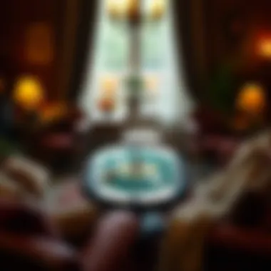 A cozy living room setting perfect for card games.