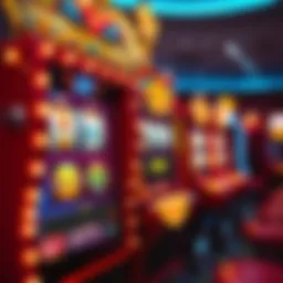 Vibrant carnival-themed slot machine display