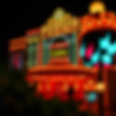 Exterior of a renowned casino at night