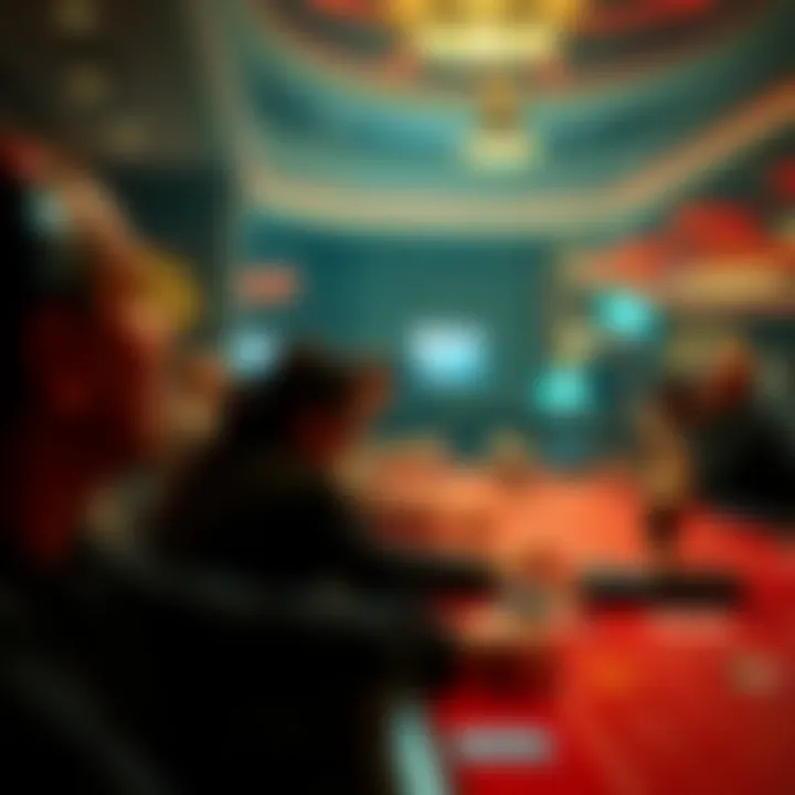 Casino gaming table with players engaged