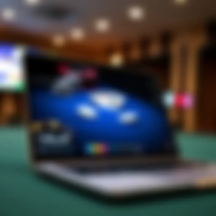 Clear laptop display demonstrating optimal resolution for poker