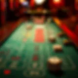Craps table setup showcasing the layout and betting options