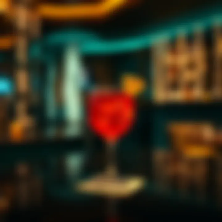 Stylish Cocktail Experience at a Hidden Bar Stylish cocktail served at an exclusive restaurant