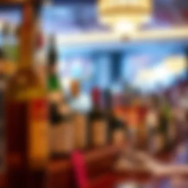 Exquisite Beverage Selection at Red Rock Casino A bar area displaying a variety of fine wines and spirits