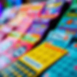 Colorful array of scratch-off tickets