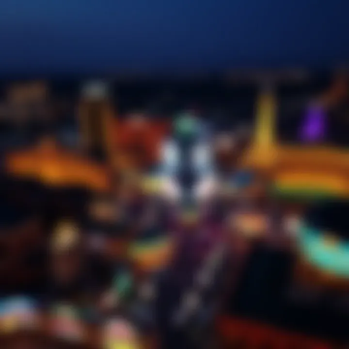 Detroit's Casino District at Night Aerial view of Detroit's casino district showcasing vibrant nightlife