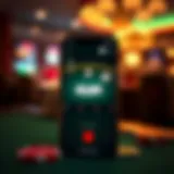 A sleek smartphone displaying a blackjack app interface