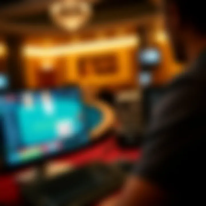 Engaging Online Gameplay of Blackjack Close-up of a computer screen displaying online blackjack gameplay