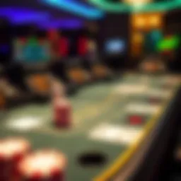 Virtual blackjack table showcasing various game elements