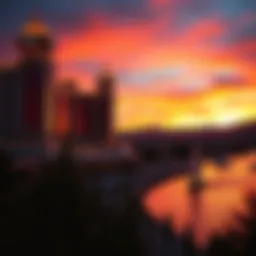 Stunning view of Caesars Harveys Lake Tahoe at sunset