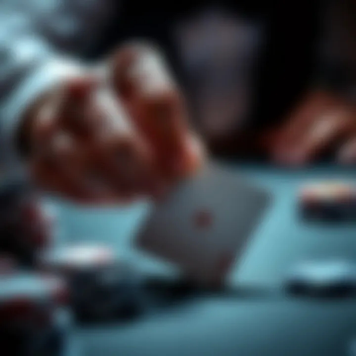 Mastering Card Manipulation A close-up of a card being manipulated expertly