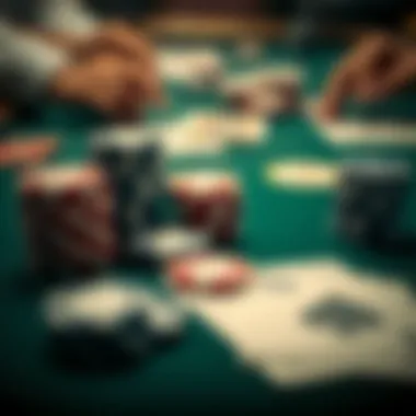 Poker Setup Close-up of poker chips and cards arranged for a game