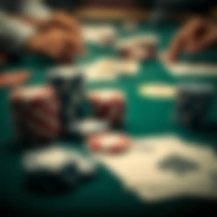 Poker Setup Close-up of poker chips and cards arranged for a game