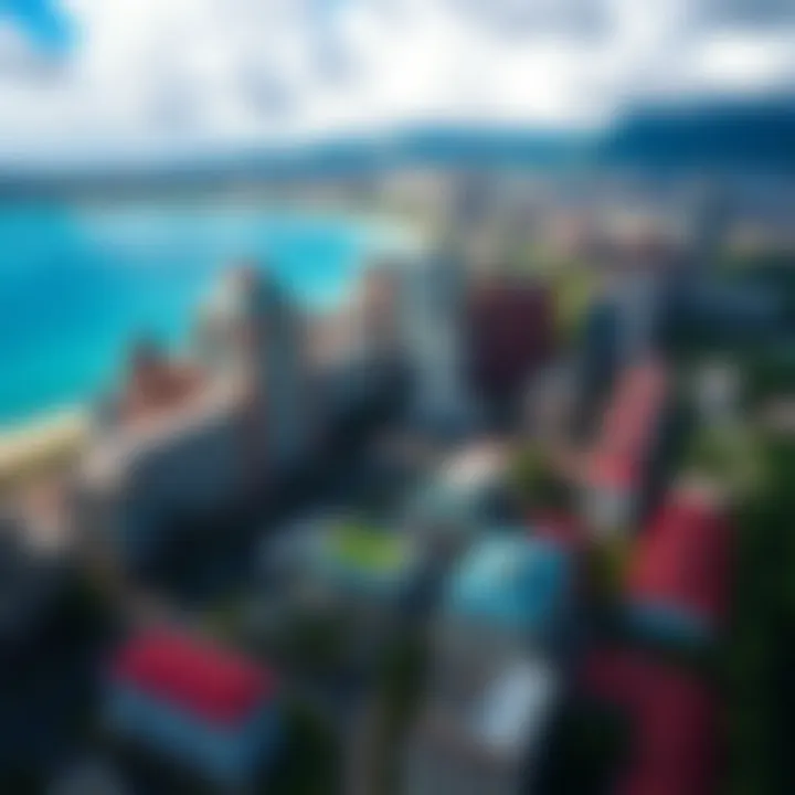 Aerial View of Honolulu Aerial view of Honolulu showcasing its vibrant landscape