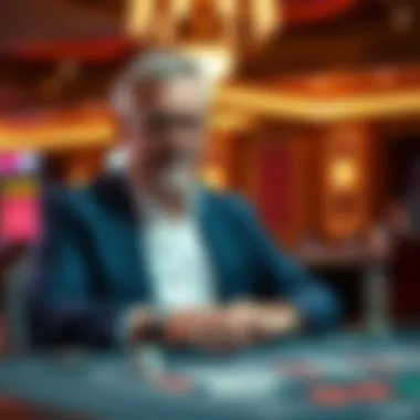 An expert sharing insights on gambling strategies in a professional setting