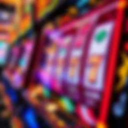 Close-up view of a vibrant slot machine display showcasing free bonus symbols