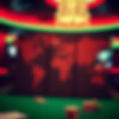 A global map highlighting poker regions