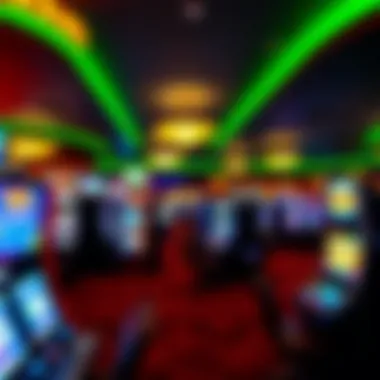 Vibrant gaming floor filled with various slot machines and gaming tables