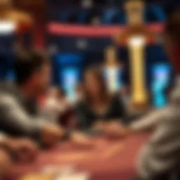 Texas poker table with players engaged