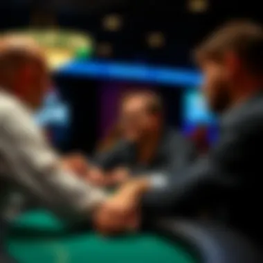 Strategizing in the WPT League Participants discussing strategies at a poker game