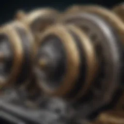 An illustration showcasing the intricate mechanics of lock and spin slots