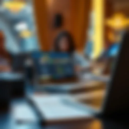 Freelancing workspace with laptop and notes