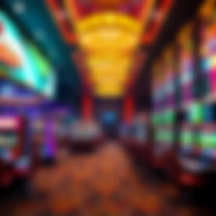 Modern Casino Interior Interior of a modern casino showcasing advanced technology and vibrant design