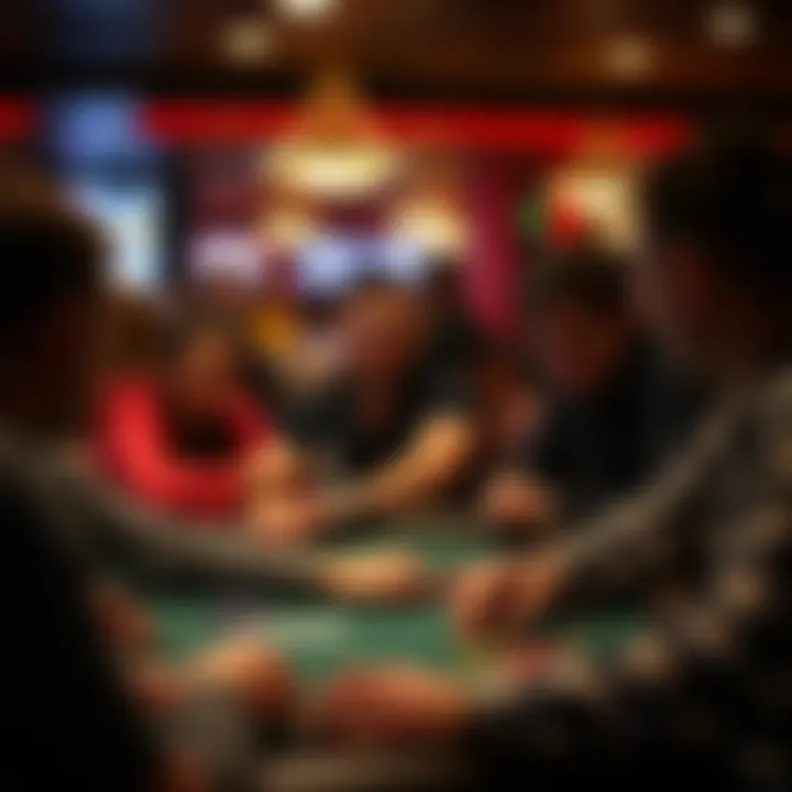 A group of players engaged in an intense poker session