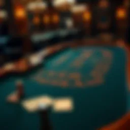 A vintage blackjack table showcasing the game's rich history