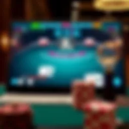 Visual representation of online blackjack interface