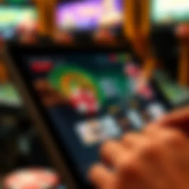 Online Casino User Interface Overview Digital device showcasing online casino interface
