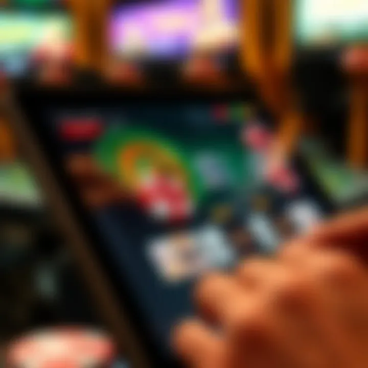 Online Casino User Interface Overview Digital device showcasing online casino interface