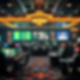 A digital representation of various online gambling platforms