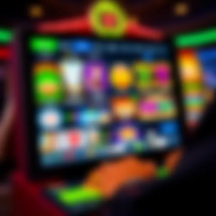 Vibrant Online Gambling Interface A vibrant online gambling interface showcasing various games.