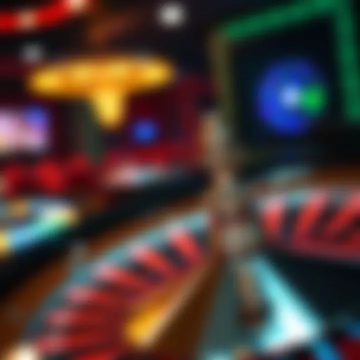 A vibrant online roulette wheel spinning, showcasing the thrill of virtual gaming.