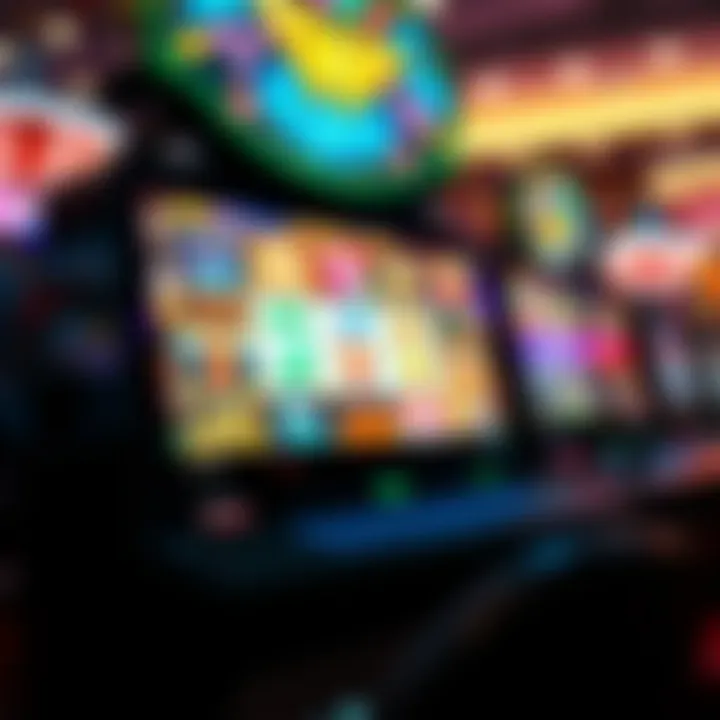 Diverse Themes in Online Slots A vibrant online slot machine interface showcasing various themes and symbols