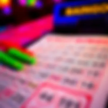 Bingo Game Dynamics A bingo card filled with colorful markers and numbers, showcasing game dynamics