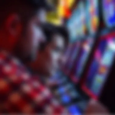 Strategic Considerations in Slot Play Close-up of a player contemplating a slot machine