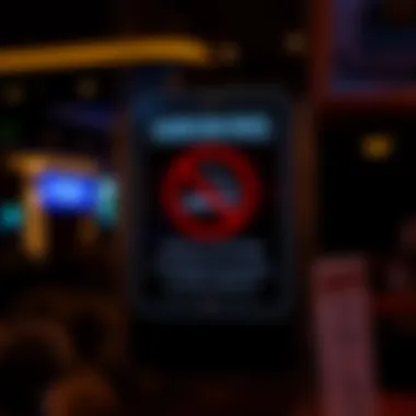 Sign indicating smoking regulations within Aria