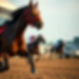 A majestic thoroughbred racing at Southland track