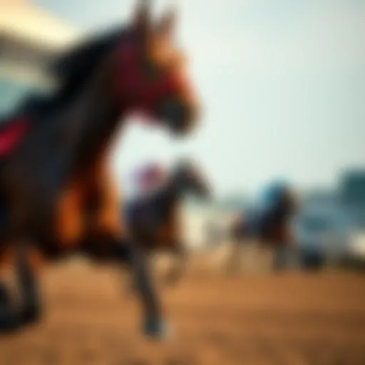 A majestic thoroughbred racing at Southland track