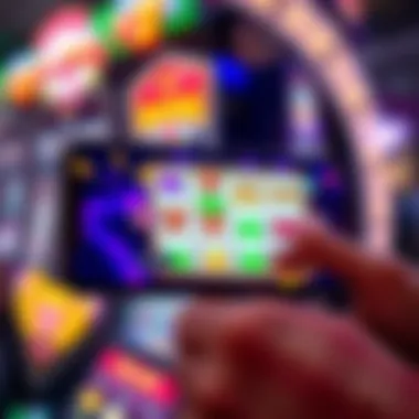 Colorful slot machine interface on a smartphone