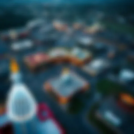 An aerial view of Bristol, TN showcasing the casino landscape