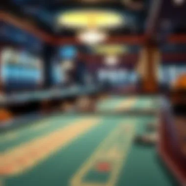 A selection of gaming tables featuring unique betting options in a downtown venue